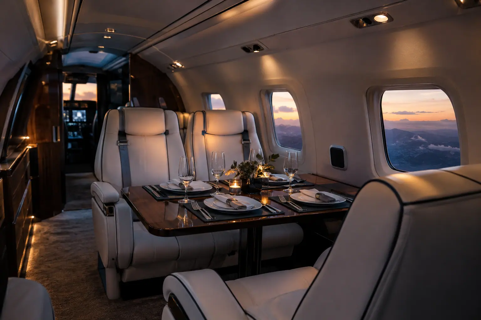 Turboprop cabin interior