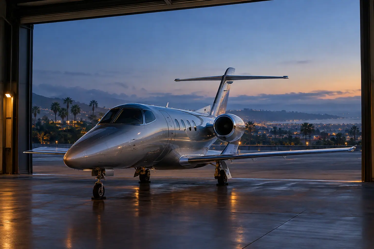 Private jet in Los Angeles