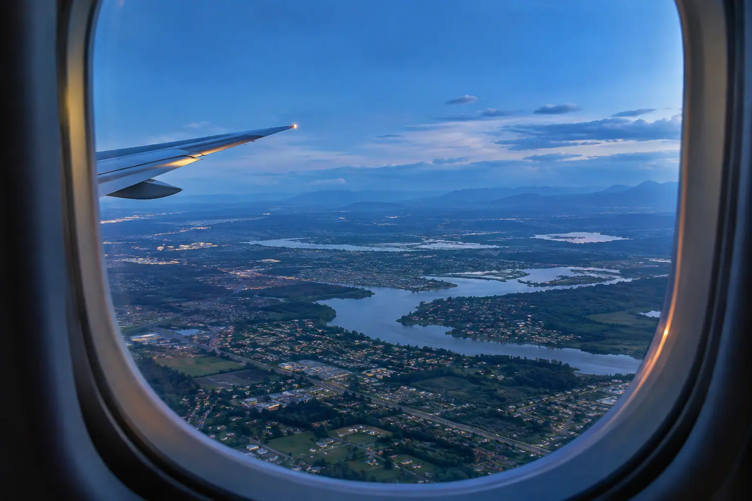 the US area from a private jet window