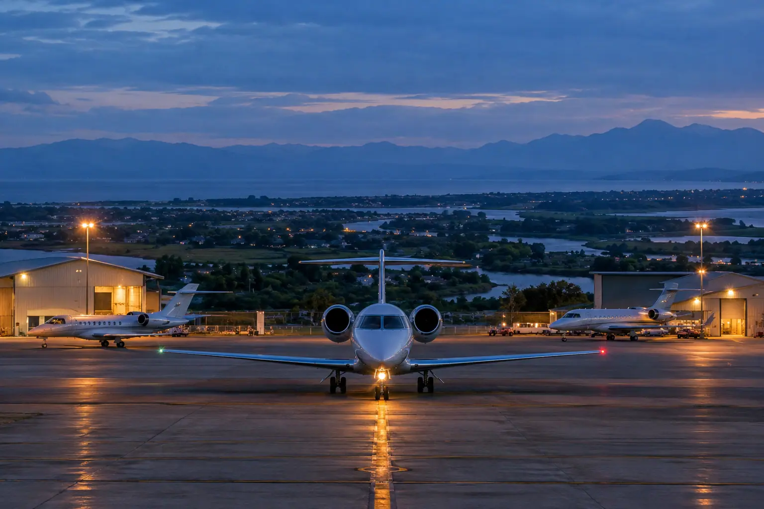 Private jets at Van Nuys Airport