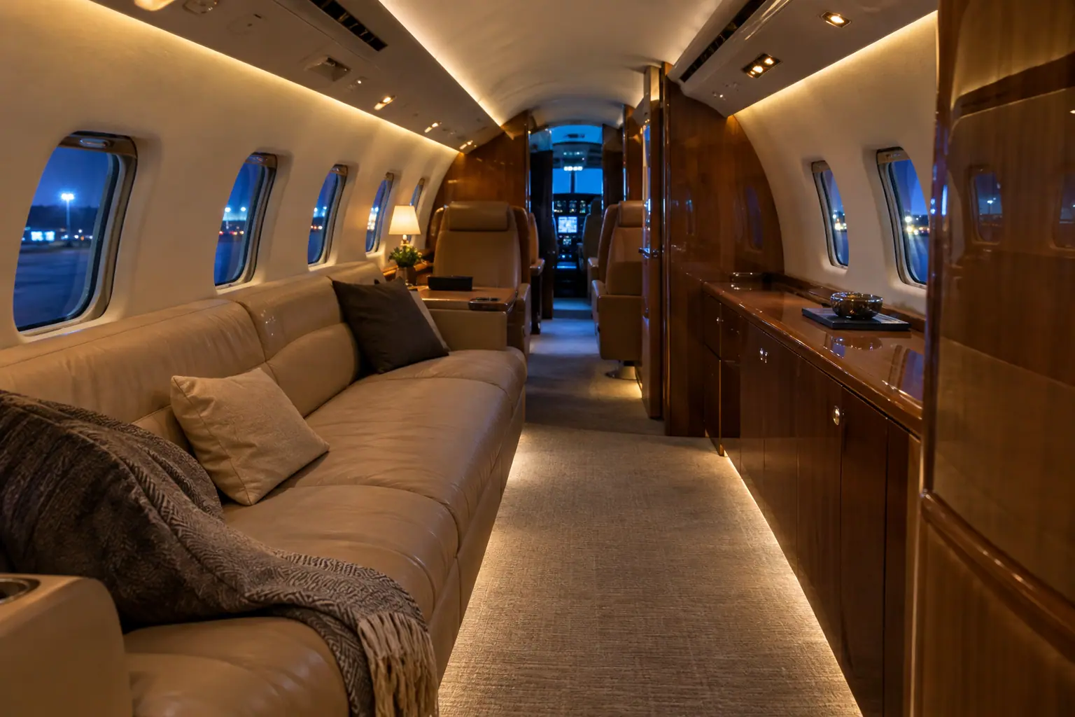 Private jet cabin