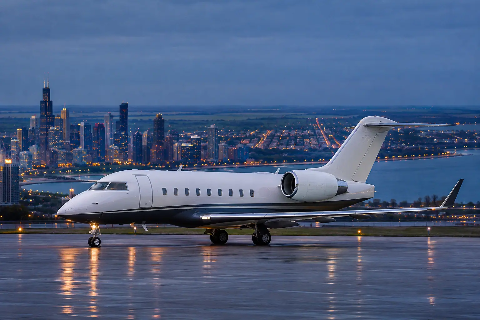 Private jet in Chicago
