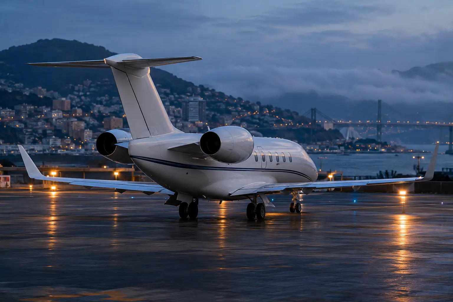 Private jet in San Francisco